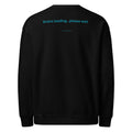 Black sweatshirt with text 'Brains loading...please wait' on the back against a white background