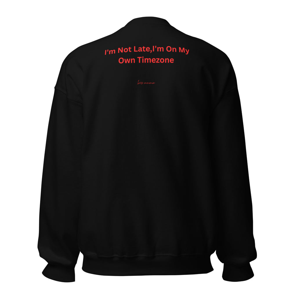 Black jacket with red text on the back on a white background