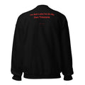 Black jacket with red text on the back on a white background
