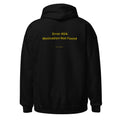 Black hoodie shown from the back on a white background