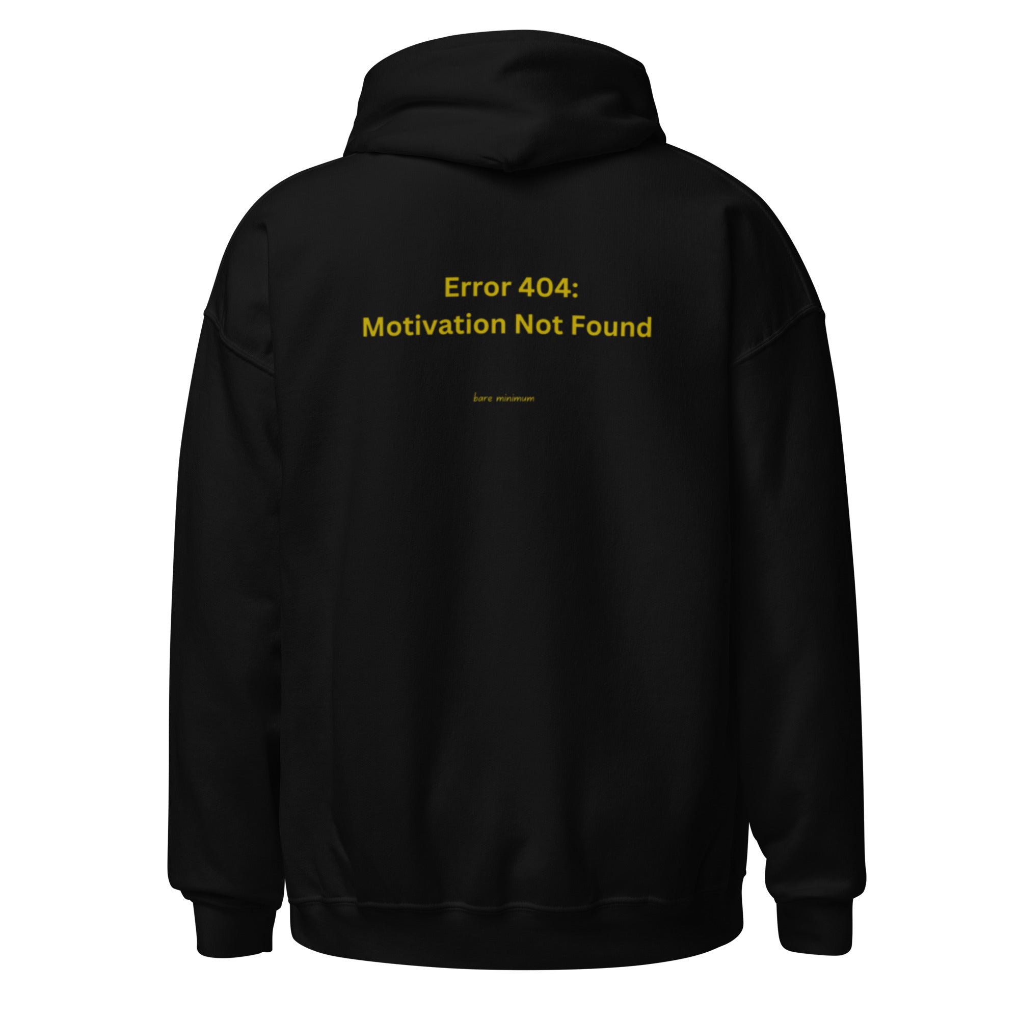 Black hoodie shown from the back on a white background
