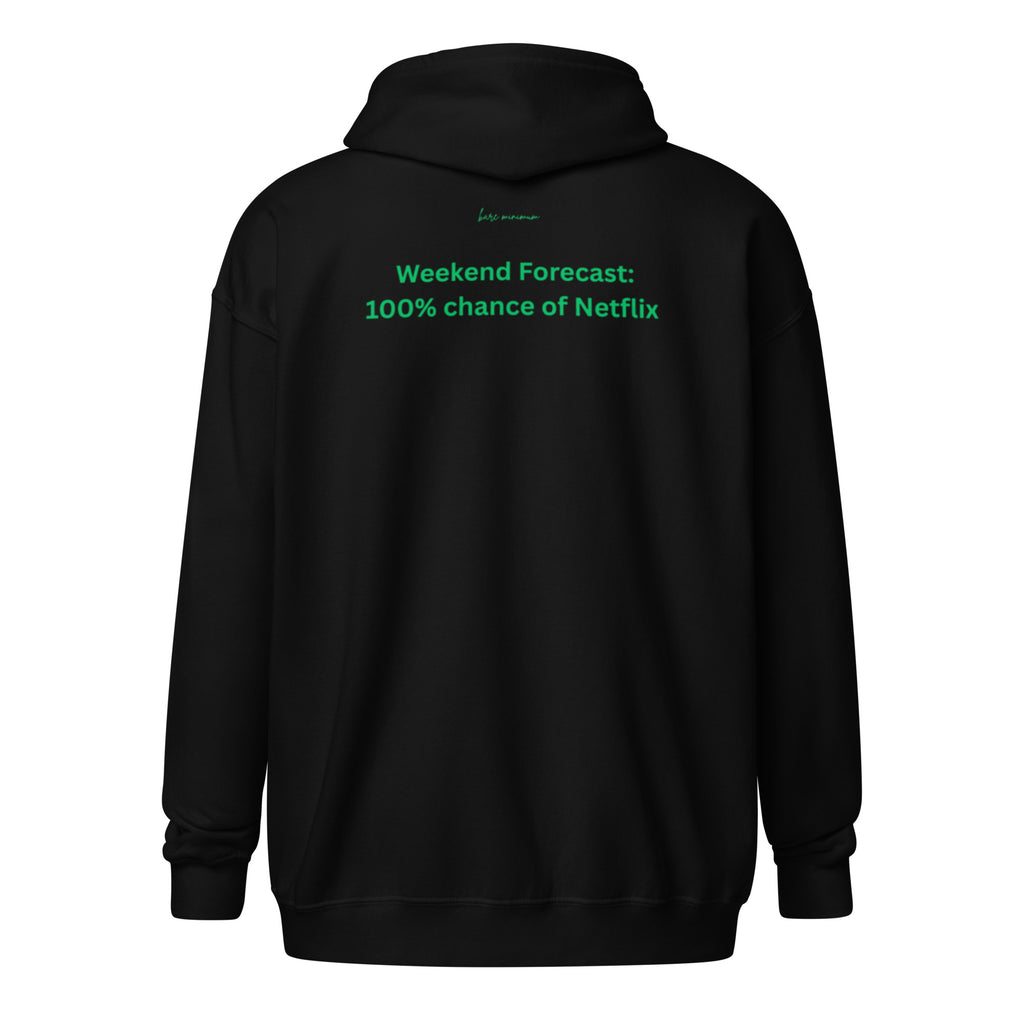 Black hoodie shown from the back on a white background